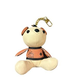 MCM Cream and Tan Bear Bag Charm